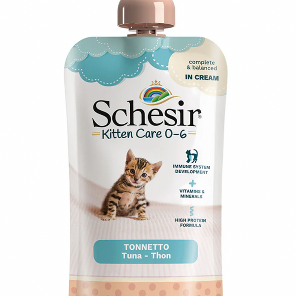 Schesir Pouch Cream 0-6 Tuna Wet Kitten Food